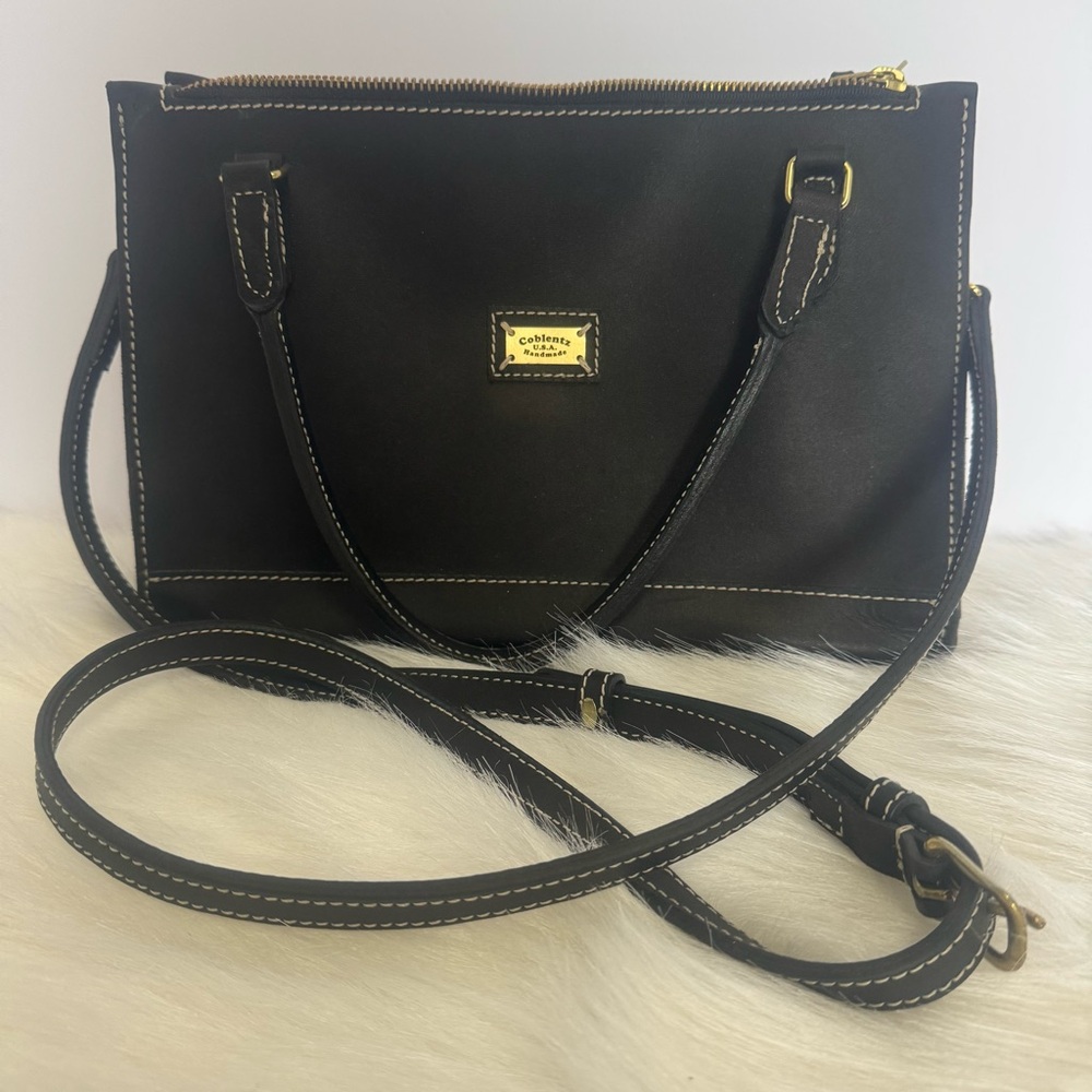 NWOT Coblentz USA Leather Manhattan Black Leather Women's Bag Satchel